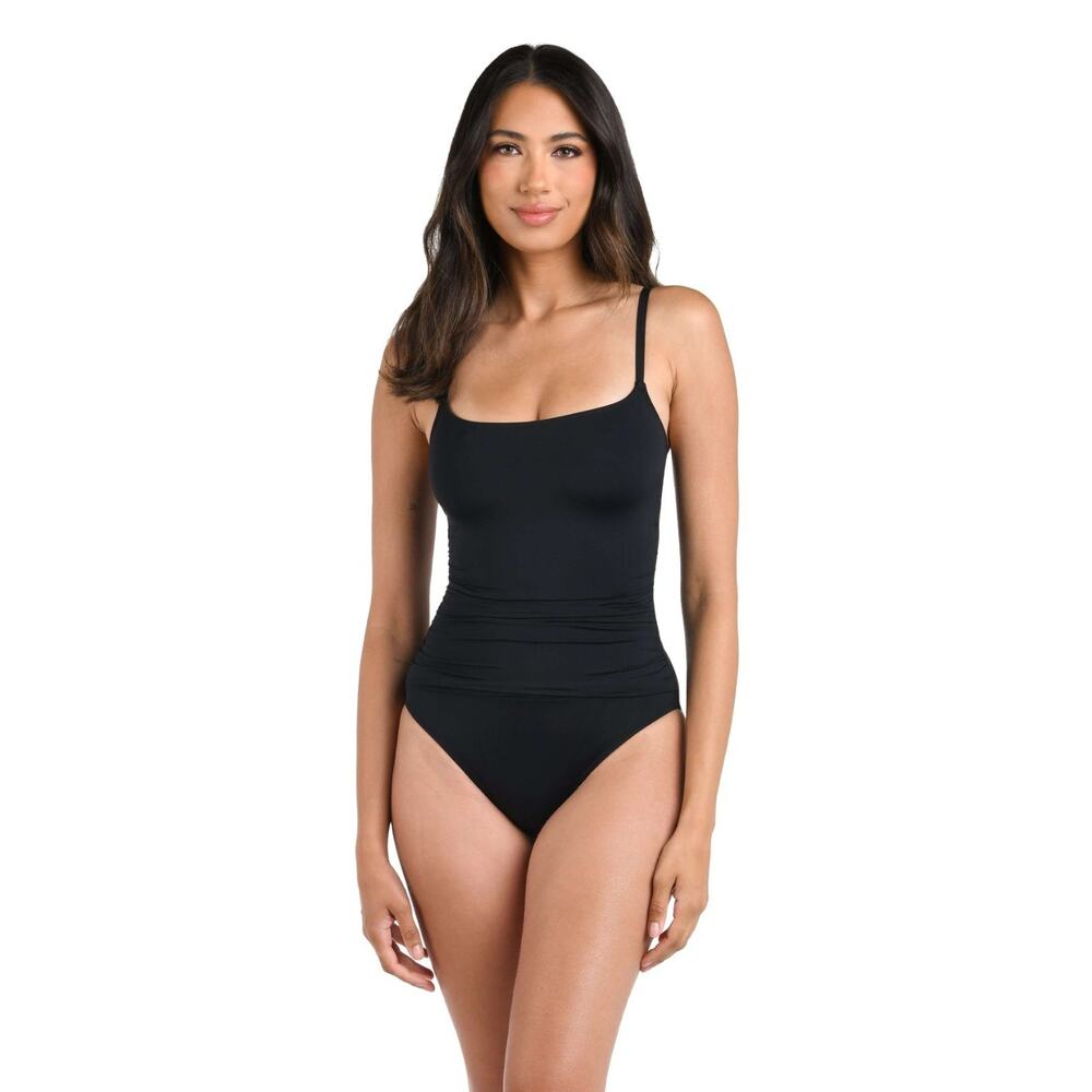 La Blanca Island Goddess Lingerie One Piece Swimsuit Black LB0IG24 Size 16